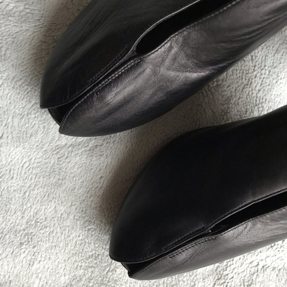 Celine Black Leather V Neck Heels Phoebe Philo 40 - Picture 10 of 13